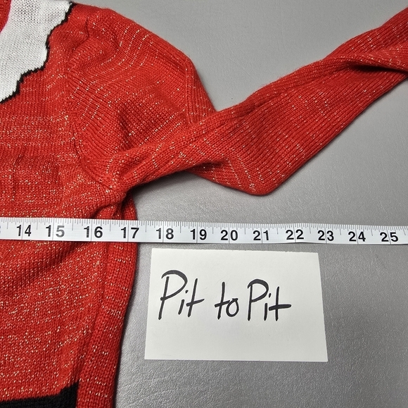 Holiday hype santa sparkle Christmas sweater women's size medium - Picture 3 of 8